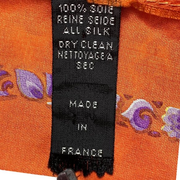 VINTAGE LOUIS FERARD Butterfly Floral XL Silk Scarf - Picture 9 of 9